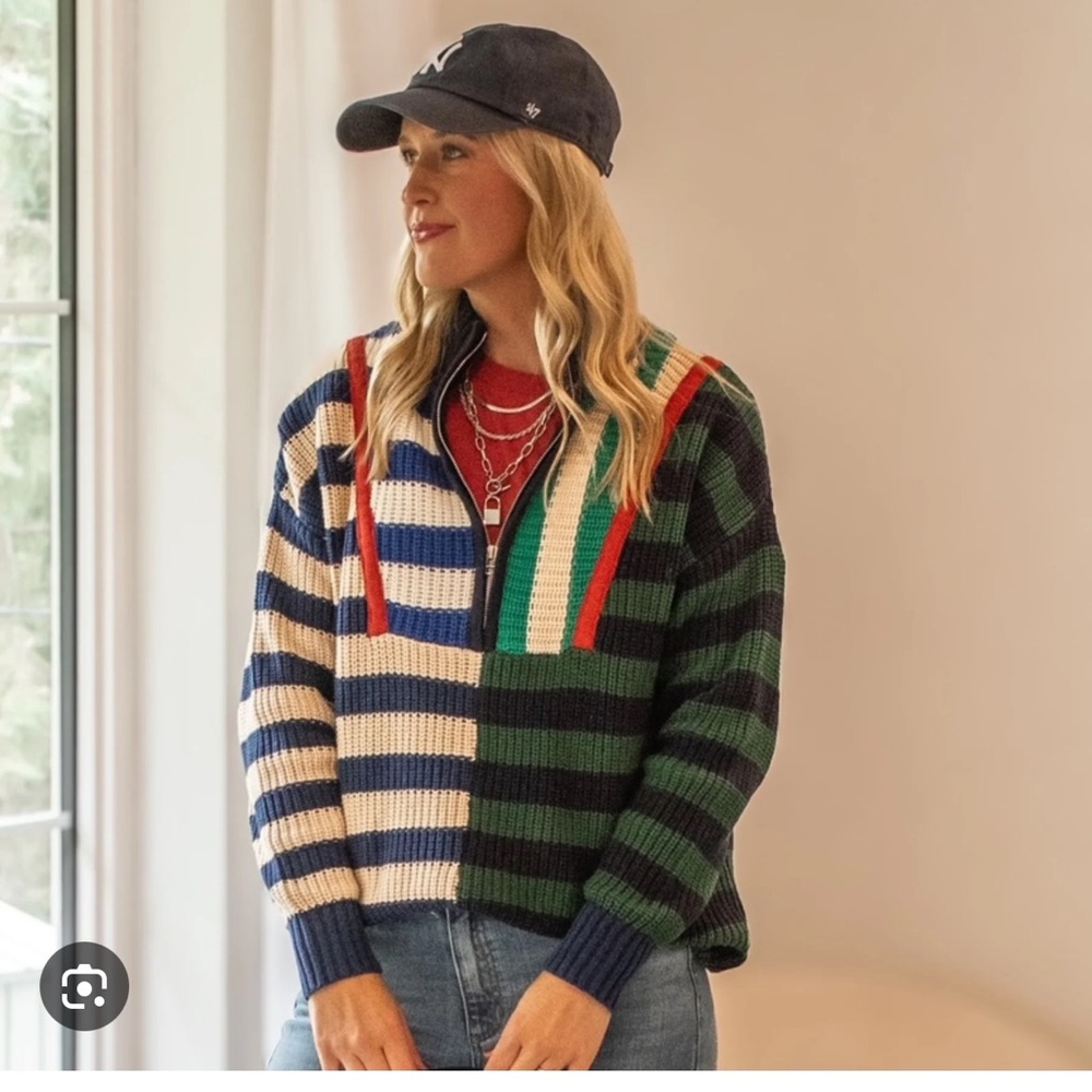 Dress Forum Colorblock Striped Sweater